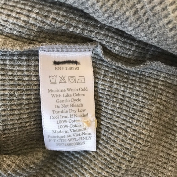 Everlane XXS Black Grey Canvas Waffle Henley Trio - Picture 6 of 10